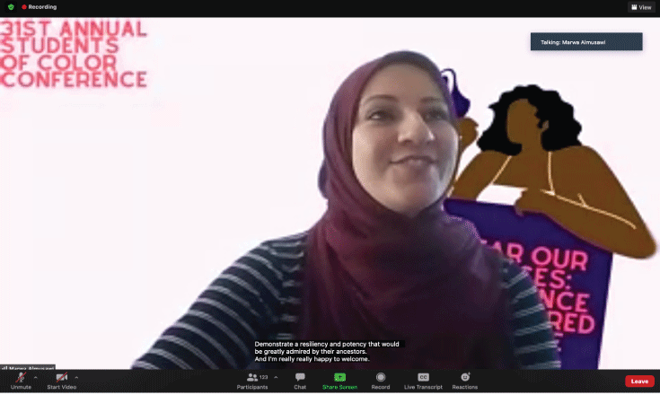 Marwa Almusawi at the 31st Annual Students of Color Conference