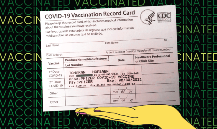Getting the first shot of COVID-19 vaccine