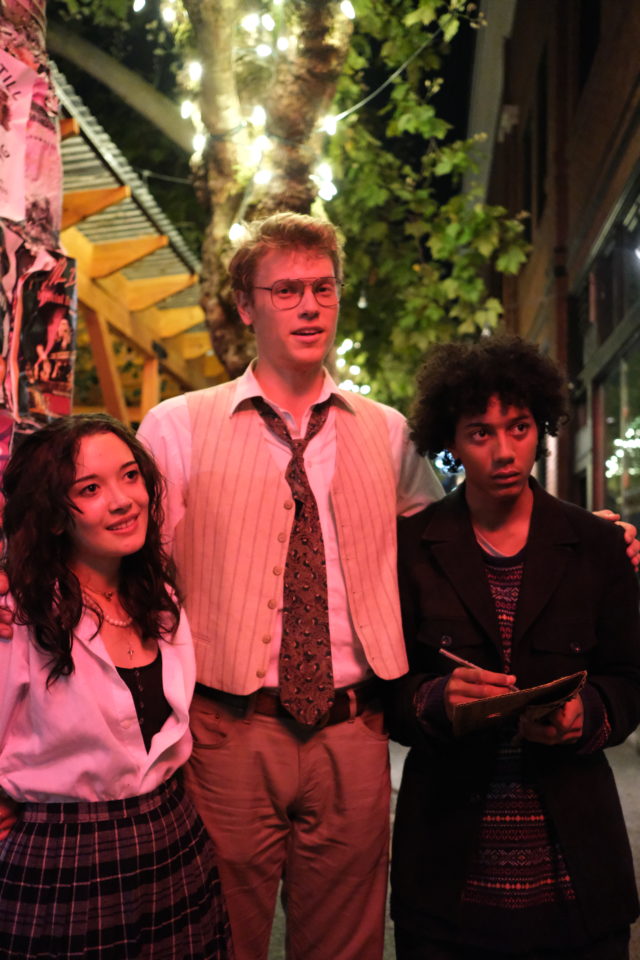 Conrad Brudi, Izzy, and Adam on the corner of 10th and Pike.